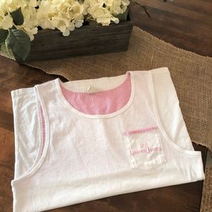 Lauren James white and pink tank size small